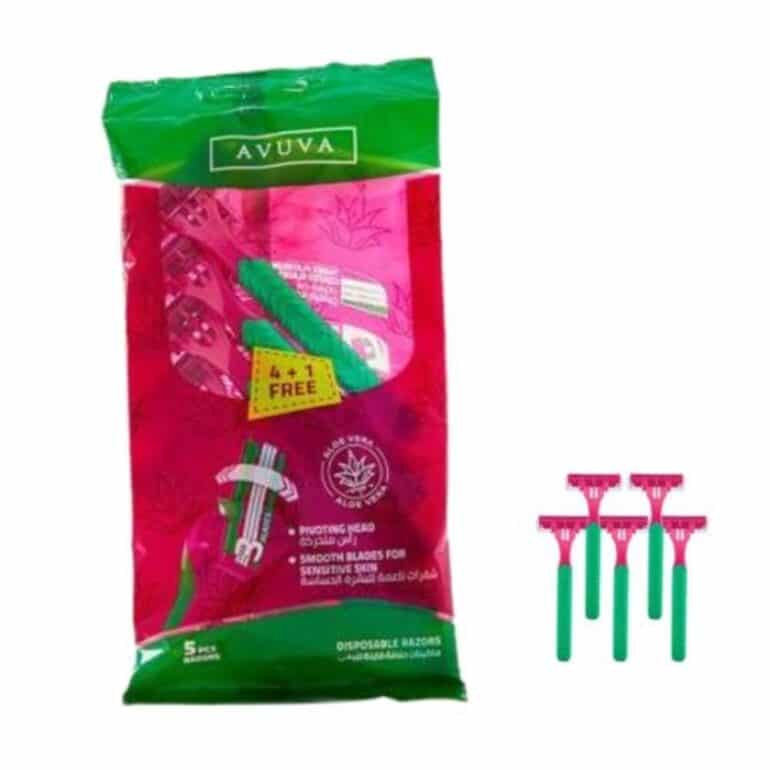 ماكينة حلاقة أفوفا للنساء للاستعمال مرة واحدة (5 قطع) | نعومة فائقة